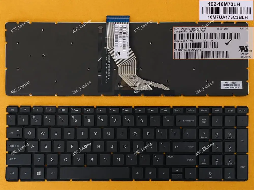 Новая английская клавиатура для ноутбука HP 17-bs001ds 17-bs002cy 17-bs002ds 17-bs003cy 17-bs003ds черная