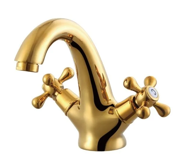 Bathroom Faucets Price In India aliexpress : buy double handle gold brass basin faucet with Bathroom Faucets Price In India aliexpress : buy double handle gold brass basin faucet with