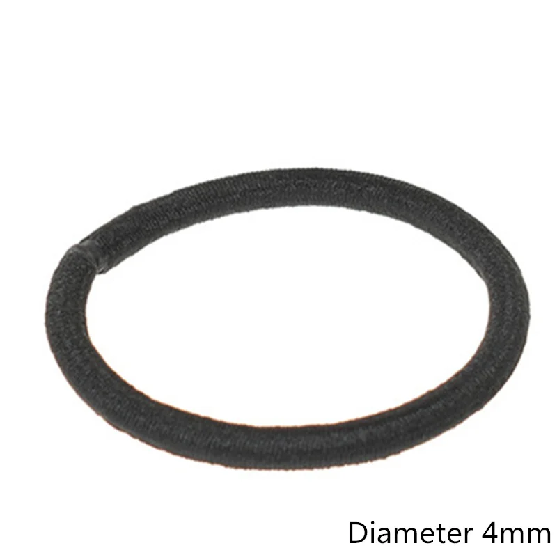 4 mm 50 шт./партия черные резиновые нейлоновые эластичные резинки для волос Инструменты для укладки волос женский хвостик Держатели для волос веревки аксессуары - Цвет: 4 mm