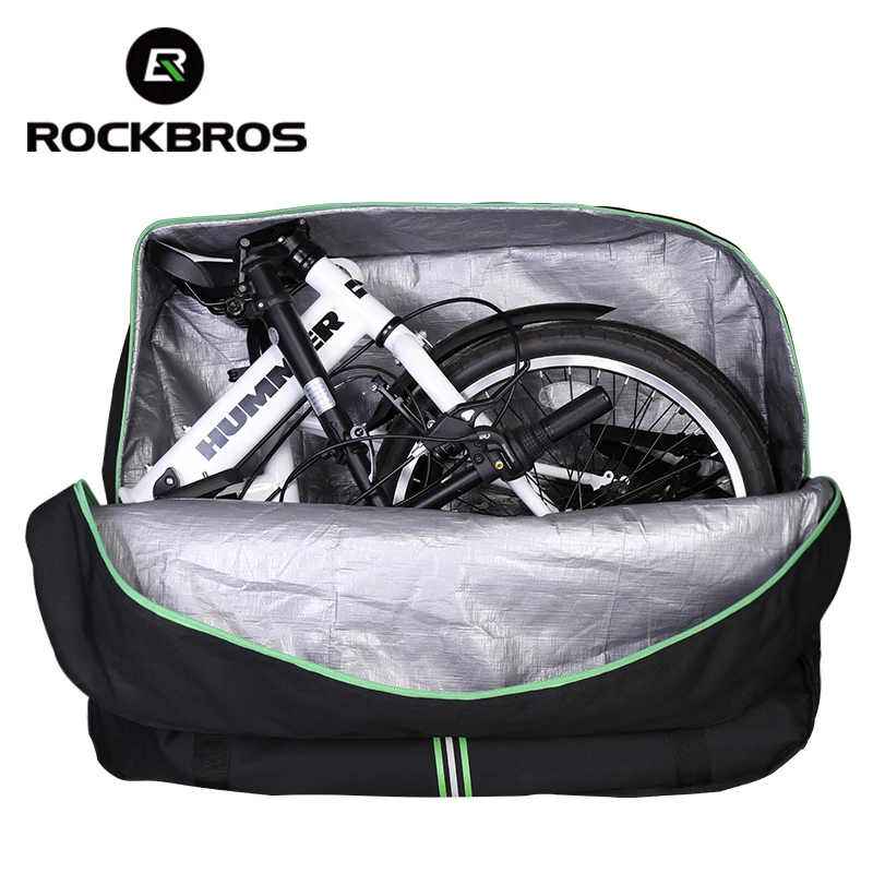 Discount ROCKBROS Folding Bicycle Carrier Bag Rainproof MTB Road Bike Carry Bag With Storage Bag Easy Carry Bicycle Accessories Pannier 3