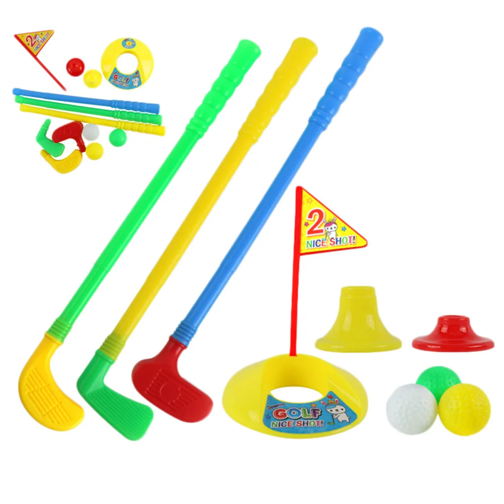 حار بيع 1 مجموعة متعدد الألوان البلاستيك غولف لعب للأطفال في الهواء الطلق الفناء الرياضة لعبة