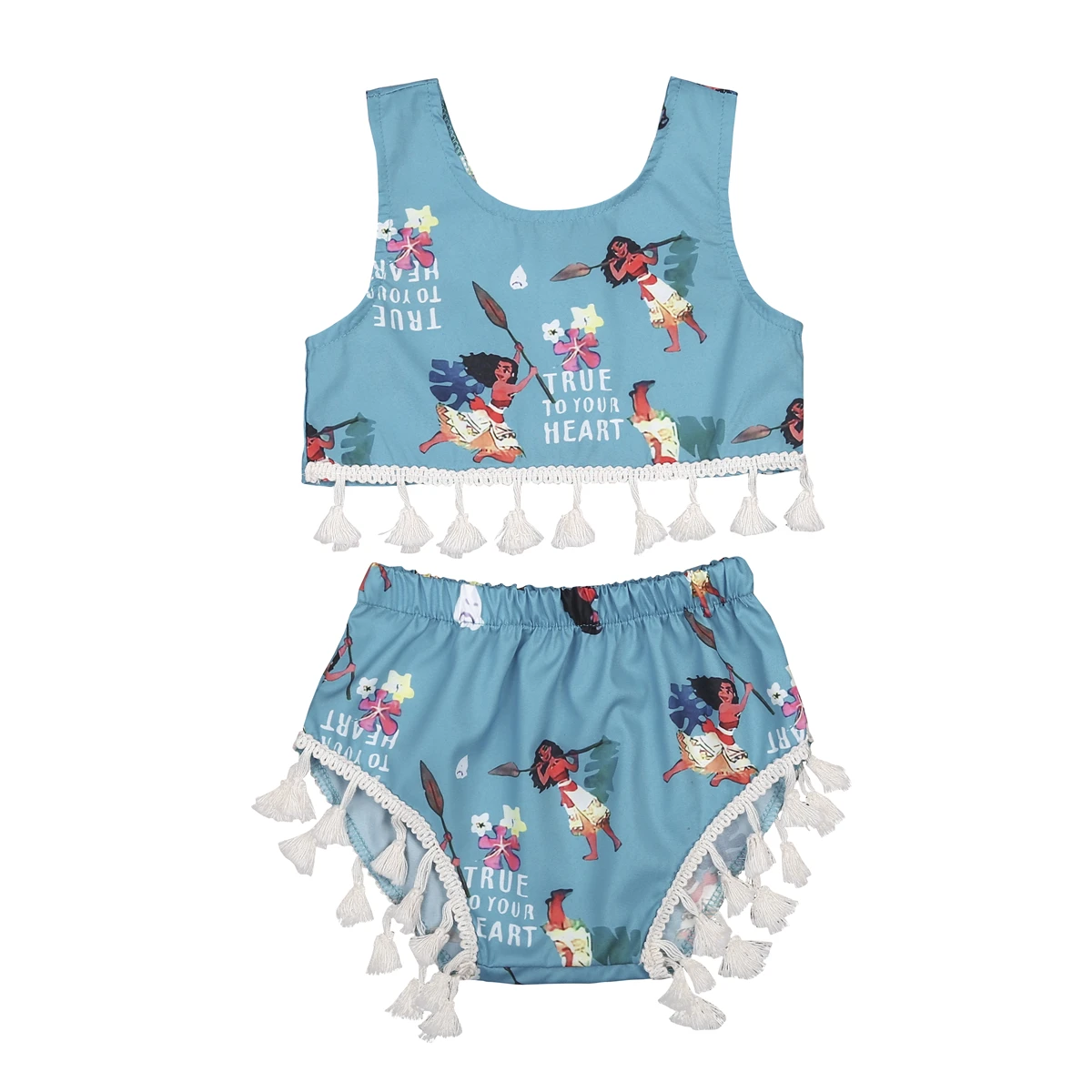 

0-24M Toddler Kids Baby Girls Clothes Cartoon Flower Tops Shorts Pants 2Pcs Outfits