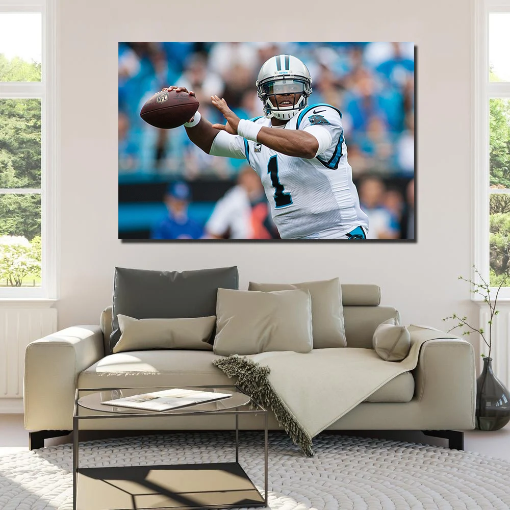1 шт. Холст Картина Cam Newton Американский футбол HD плакаты и принты настенные