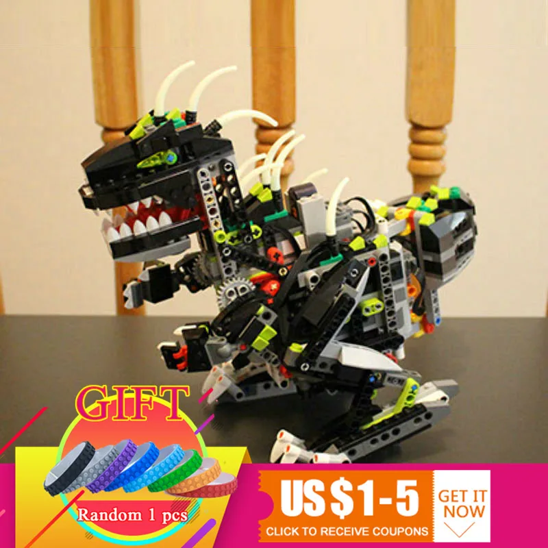 

24010 792pcs Creative Series The three-in-one remote control vocal dinosaur set Compatible with 4958 building blocks Toys gift