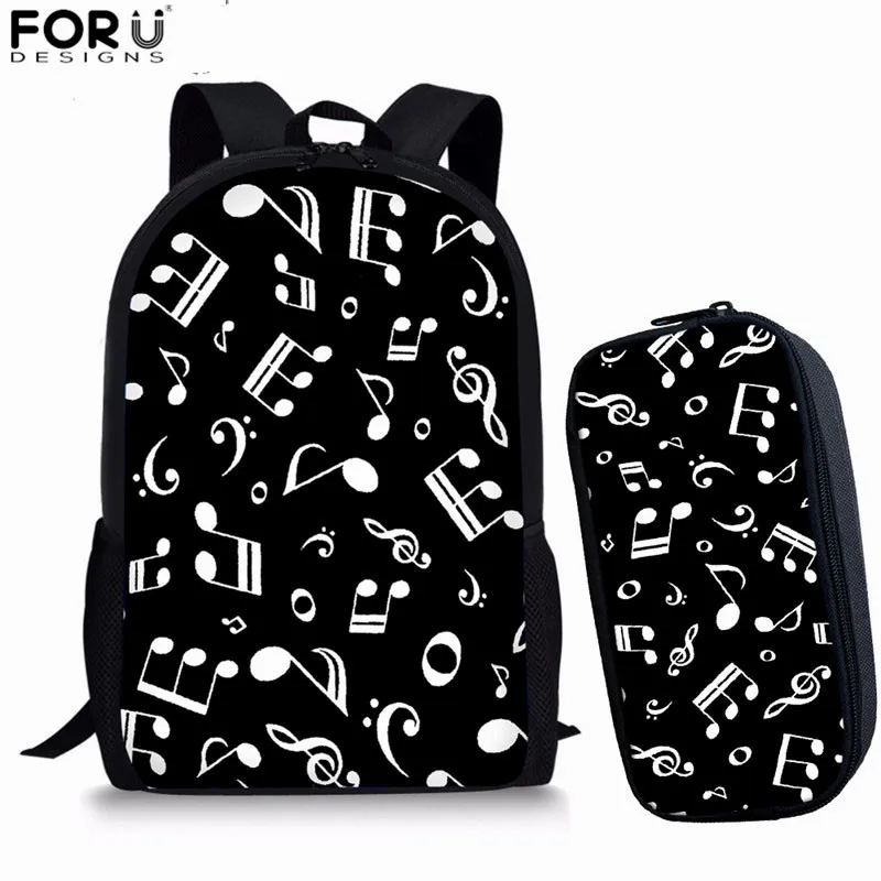 FORUDESIGNS/школьные сумки для девочек-подростков с музыкальными нотами; женский рюкзак для путешествий; школьная сумка для девочек; комплекты; Прямая поставка; mochila feminina - Цвет: Z4107C-K