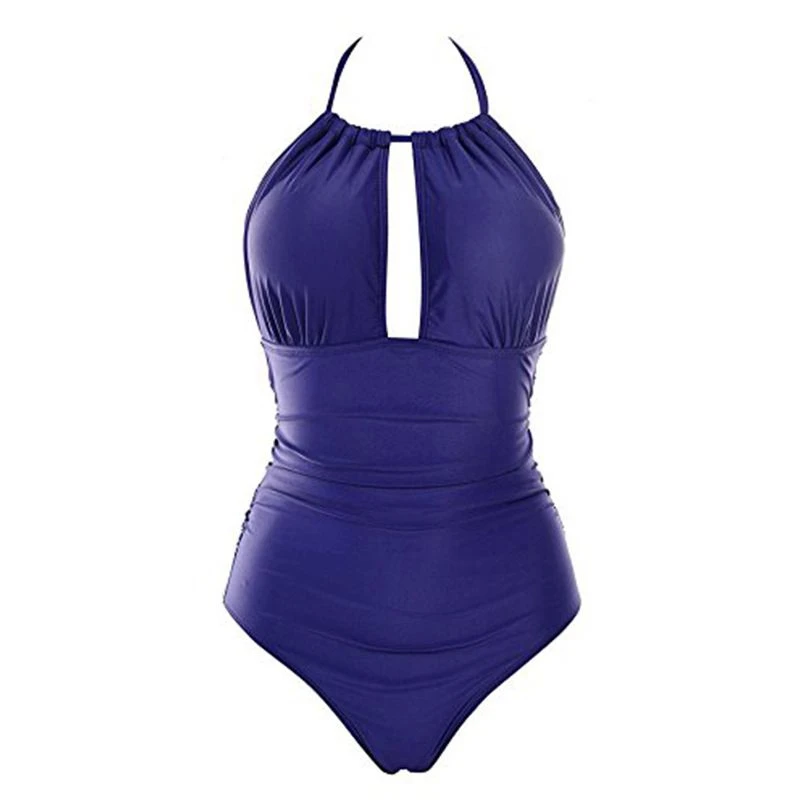 TYAKKVE 2020 Women One-piece Swimsuit Deep V Bikini Vintage Backless Ladies Bathing Suit Tummy Control Swimwear Plus Size S-XXXL