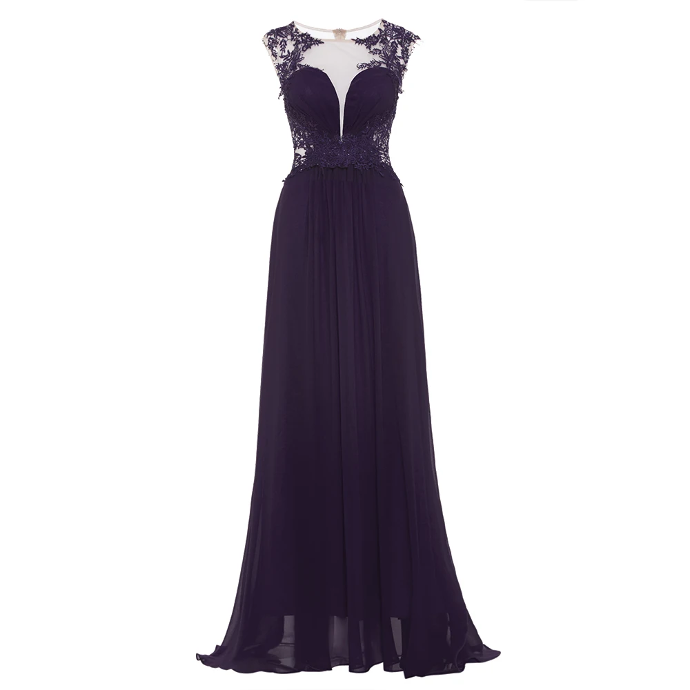 Purple Dressv, темно-Королевское синее вечернее платье размера плюс, элегантное, круглый вырез, рукава-крылышки, свадебное, вечернее платье трапециевидной формы, вечернее платье es - Цвет: Purple