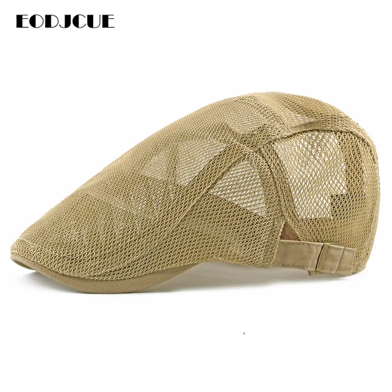 

Summer New Fashion Mens Mesh Berets Flat Hats High Quality Cabbie Newsboy Driver Berets For Men