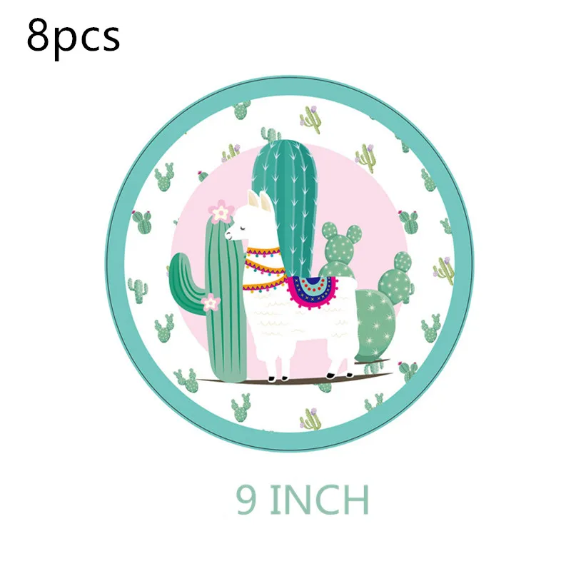

Alpaca Theme Tableware Set Birthday Party Decoration Kids paper plate Cups napkin Tablecloth Balloon Flag Straw Party Supplies