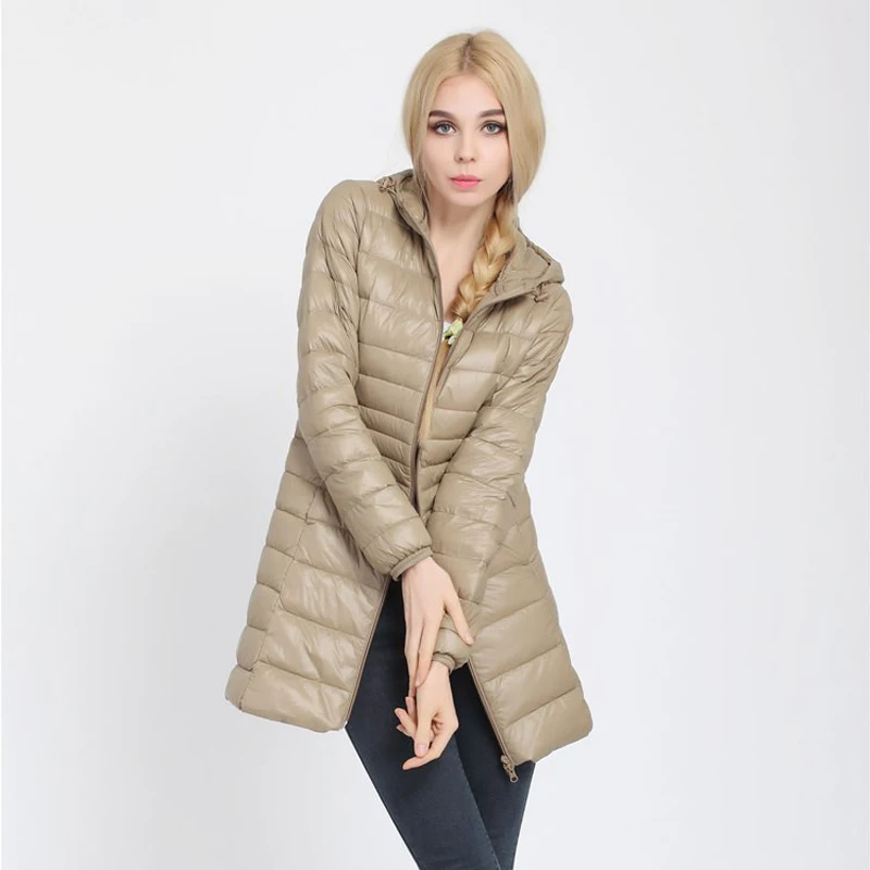 Winter jacket Woman's Outerwear Slim Hooded Down Jacket Woman Warm Down Coat Women Ultra Light Jackets White Duck Down Parkas