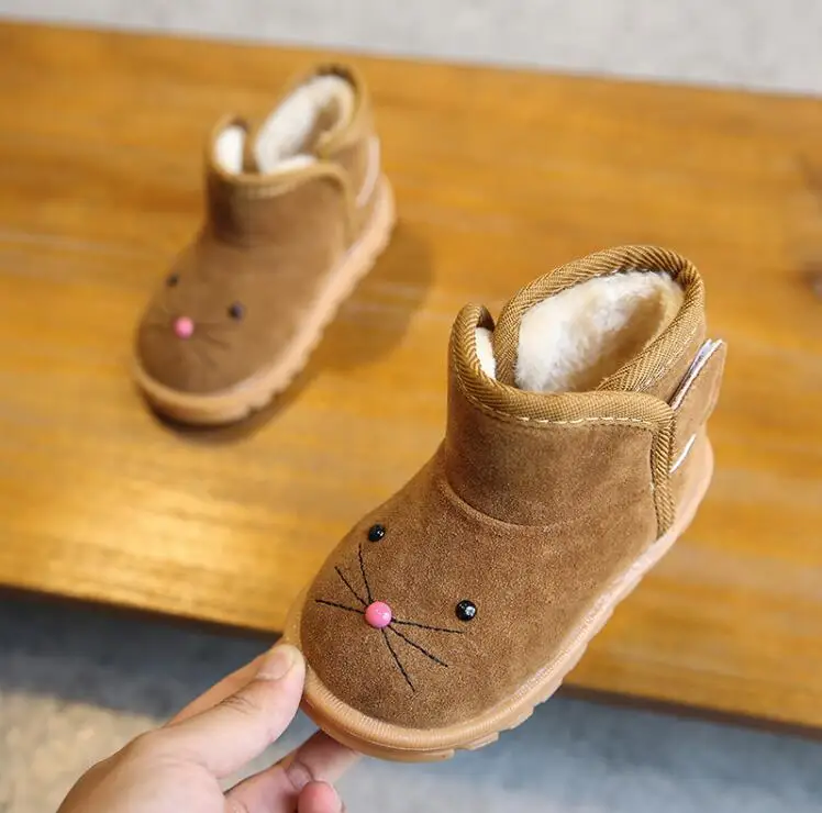 MHYONS/2019 зимние новые детские Мультяшные сапоги зимние сапоги для маленьких девочек мальчиков туфли из хлопка с плюшевой подкладкой обувь