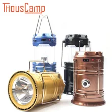 Free Shipping Camping Lamp Tent Light Lantern Solar Power USB Portable Rechargeable LED Flashlight solar led camping light outdoor usb rechargeable flashlight mini lamp with handle tour tent lantern emergency cell phone charger