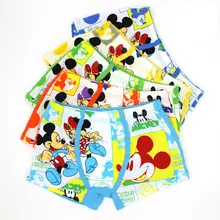 5 шт./партия, нижнее белье для мальчиков мягкие дышащие детские трусы-боксеры трусы для маленьких мальчиков трусы для малышей с Минни Микки Мики от 4 до 9 лет
