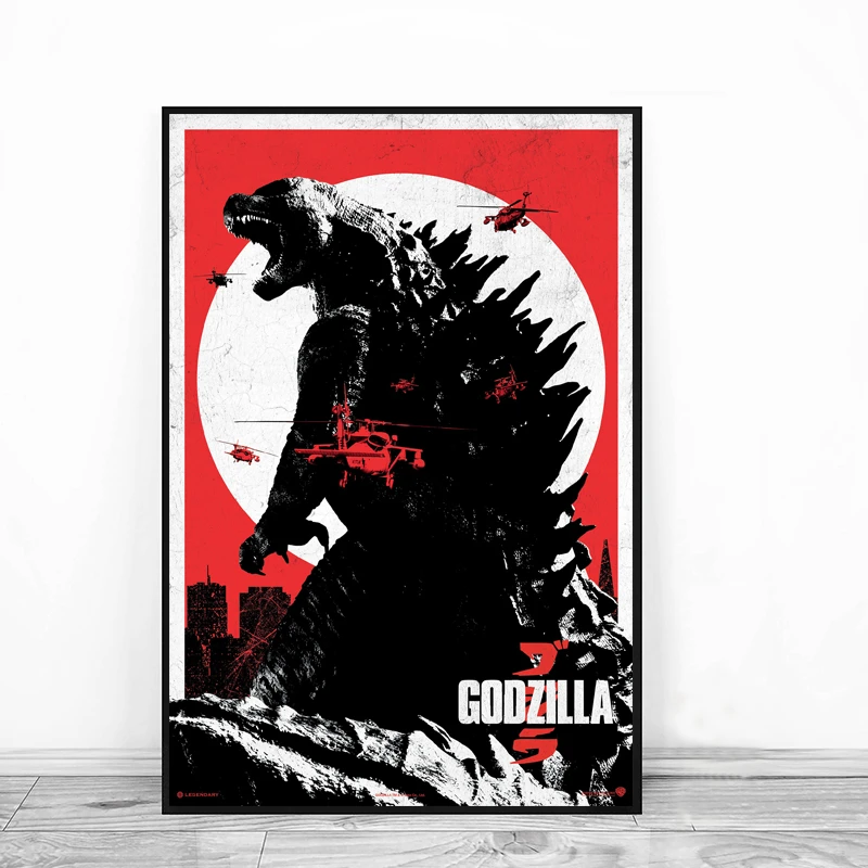 

Godzilla Movie Canvas Spirited Away Print Picture Modular Paintings For Living Room Poster On The Wall Home Kids Room Decor