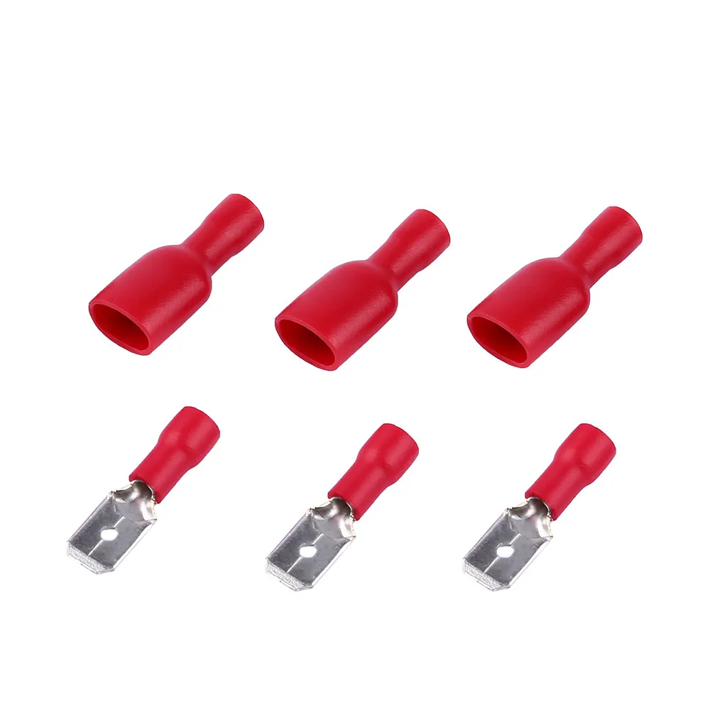 

Red Fully-insulated Spade Connectors Wire Cable Terminals 100PCS anti oxidation and corrosion resistance auto accessorie 8Z