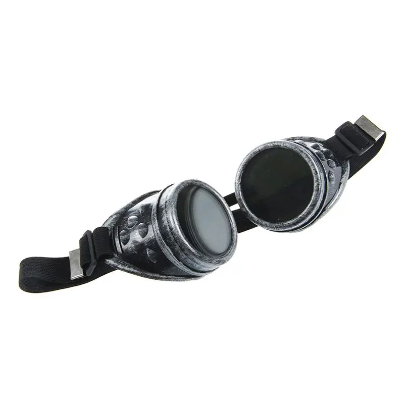 Кибер очки стимпанк Сварка готика Косплей винтажные очки деревенский-древний серебряный и черный #8