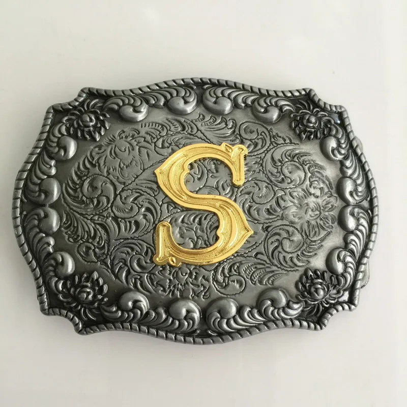 Retail New Style Men Golden Initial Letter S Belt Buckle With 103*71mm