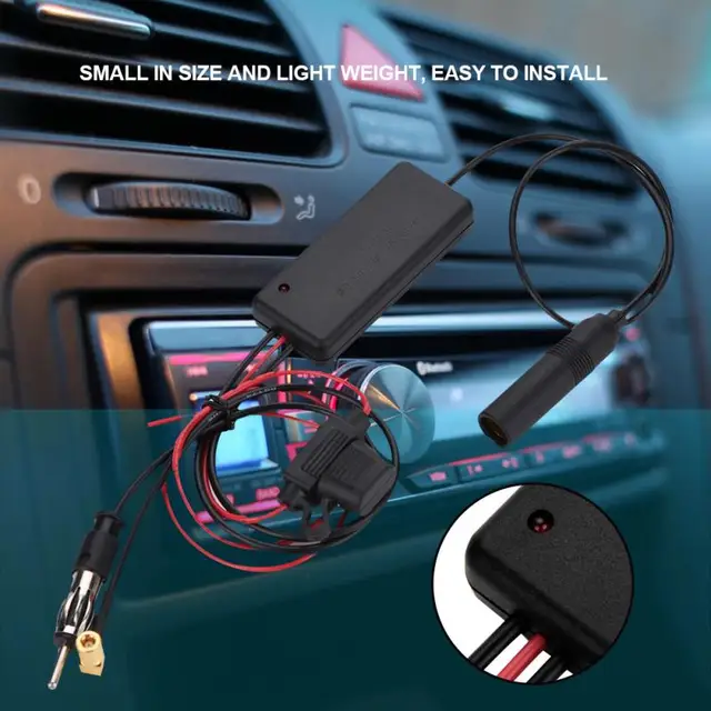 Universal Auto Car Radio FM Antenna Signal Booster Amplifier For Marine Car Vehicle Boat AM DAB FM Signal Antenna Enhance