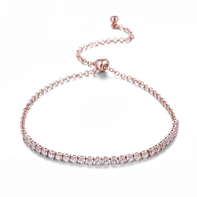 

LISM Fashion New Design Adjustable Luxury Bracelet Tennic Cubic Zircon Inlay Charm Bangels Rose Gold For Women Gift Jewelry