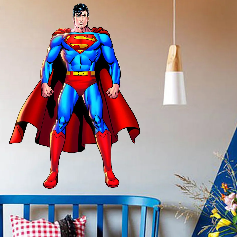 SUPERMAN WALL STICKER Dekorasi Decal Vinyl Dinding Kamar Art Decals