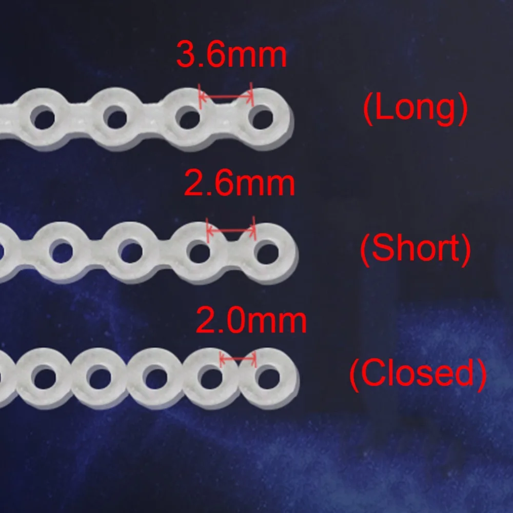 10 шт./лот стоматологический ортодонтический Эластичный Ультра мощный резиновый цепи длинные/короткие/закрытые расстояние катушка непрерывного типа стоматологические инструменты