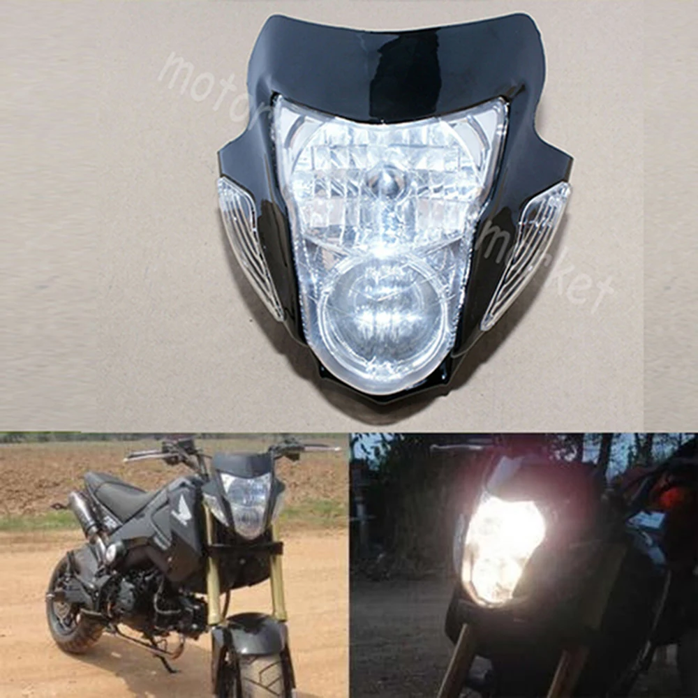 GOOFIT Universal 12V 35W LED Motorcycle Headlights Lamp Bulb Mask
