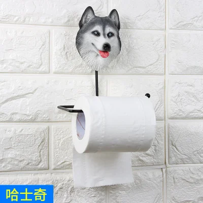 Полимерный крючок рулон бумаги держатель милый собачий санитарный лоток кухонные ПОЛОТЕНЦЕДЕРЖАТЕЛЬ для ванной комнаты туалет коробка для салфеток для туалета Бесплатный удар - Цвет: A
