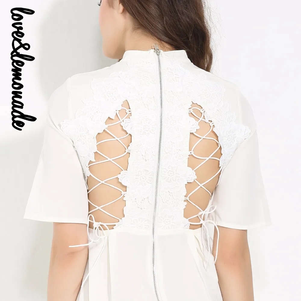 Love & Lemonade белый кружевной комбинезон с бретельками на шее TB 10139|lace playsuit|playsuit lacewhite