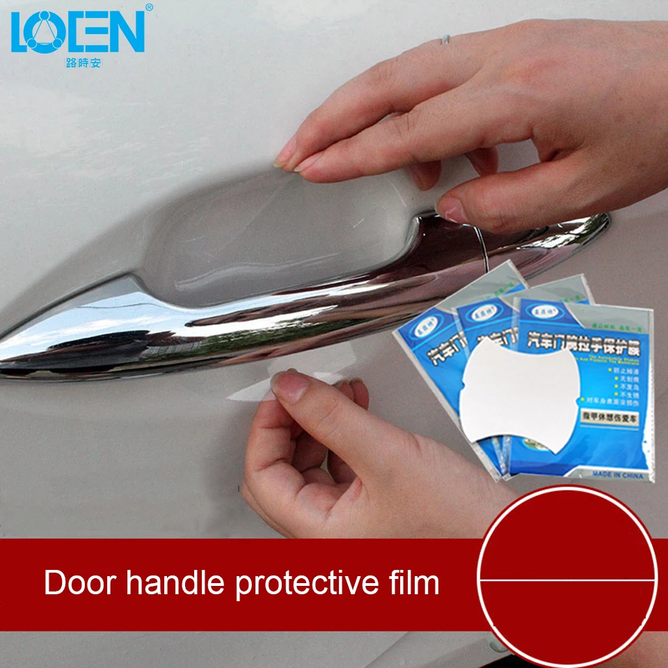 

LOEN 4 PCS Car-styling Clear Transparent Door Handle Protective Film Car Door Handle Protection Protector Stickers