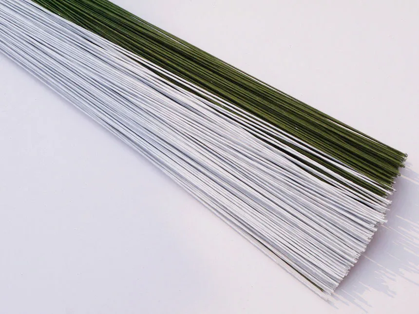 20gauge silk flower wire green & white 2 color 30pieces 23" DIY wreath wire sugar flowers wire