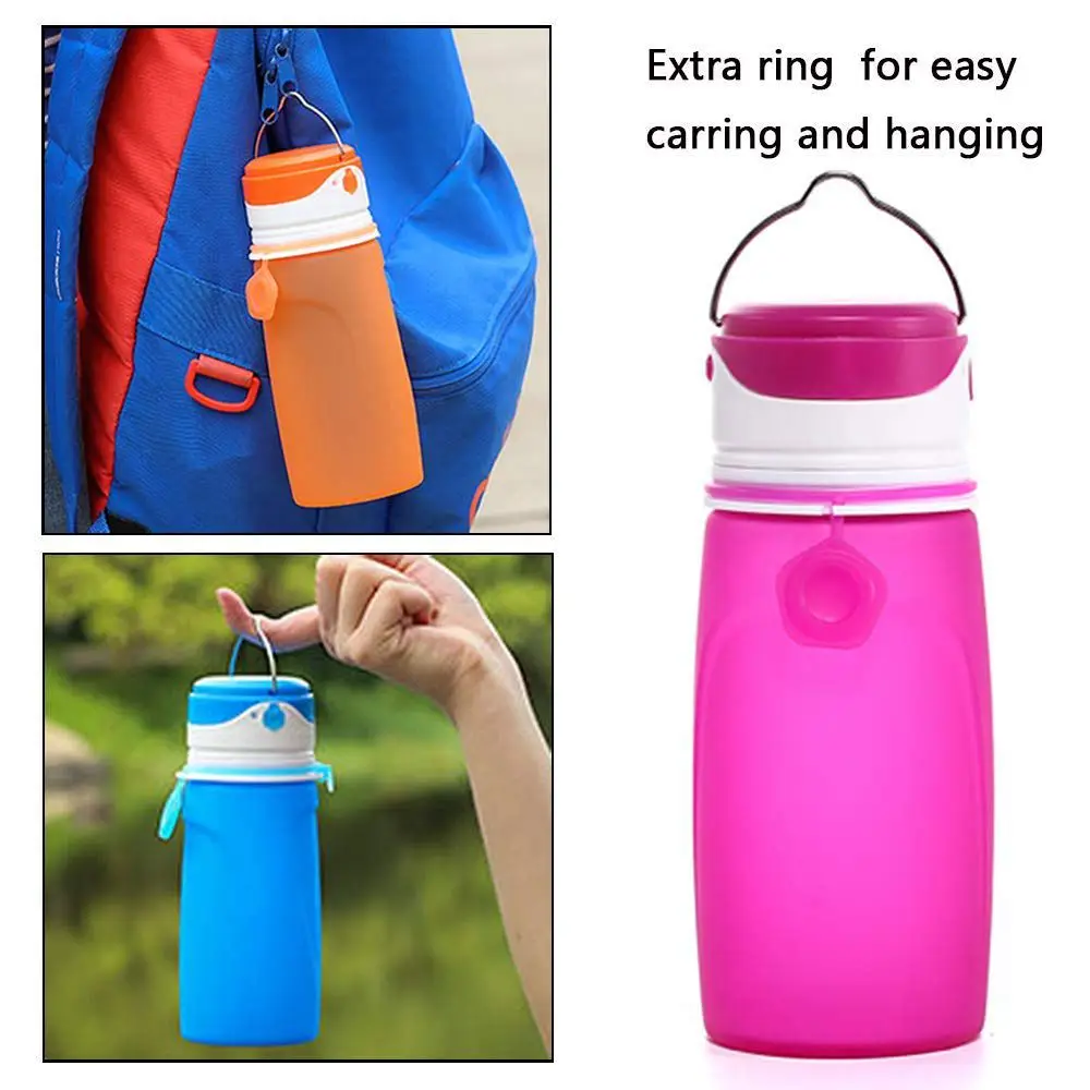 Collapsible Water Bottles with USB Rechargeable LED Light 550ml