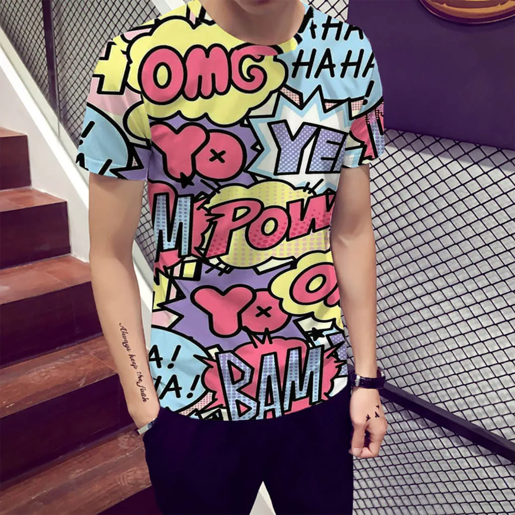 Plus Size T-Shirts 2019 Summer Mens Clothing Letter Splicing PrintShort SleeveTee Top Fitness Tshirts Streetwear Male T-shirts Plus Size T-Shirts 2019 Summer Mens Clothing Letter Splicing PrintShort SleeveTee Top Fitness Tshirts Streetwear Male T-shirts