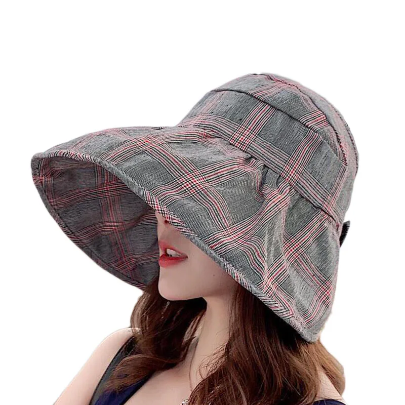 

Female Summer Wide Large Brim Visors Foldable Empty Top Hat Brand 2018 New Anti-UV Sun Hat Beach Hats For Women Adjustable