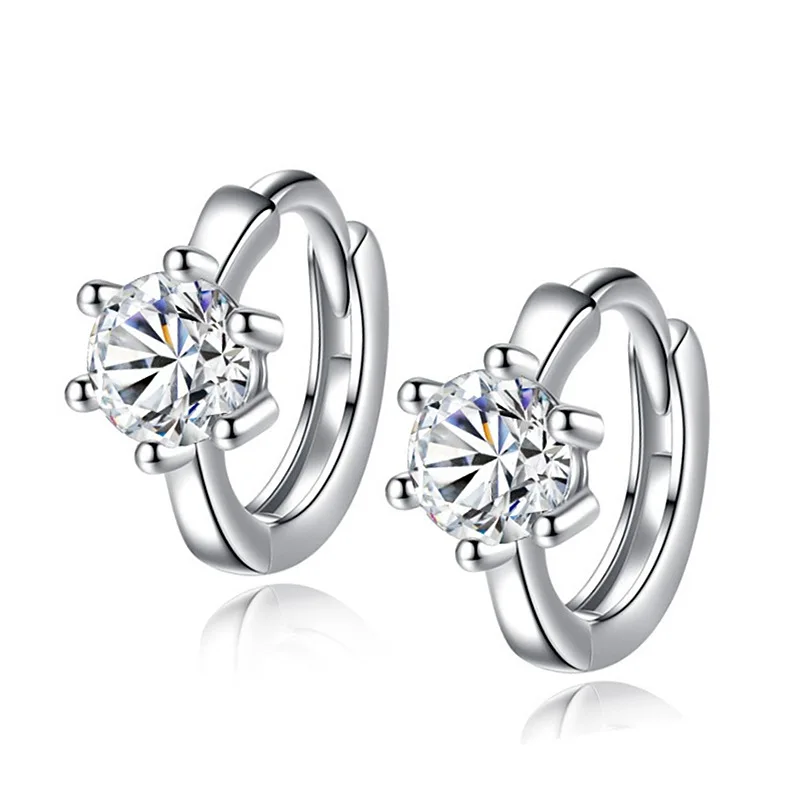 

Fashion silver colour Classic Small Round earrings Statement AAA Zircon vintage allure Earrings for Women Jewelry gift earring