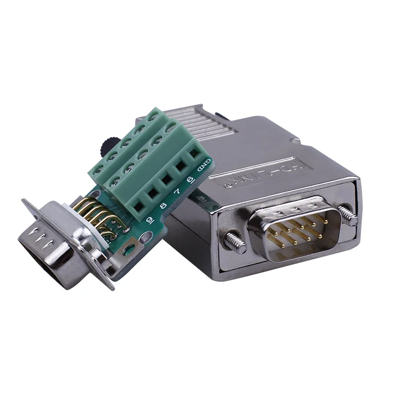 

1pcs Metal Case DB9 Connector Solder Free Terminal Block Breakout Board Terminals RS232 RS485 COM Quick Install 9-pin Solid