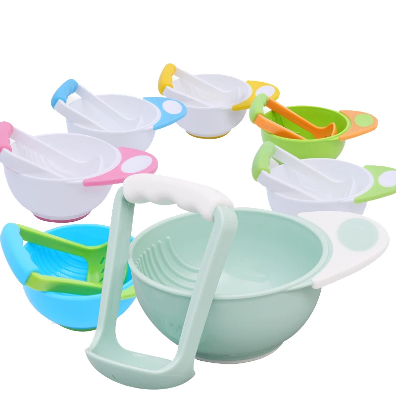 Baby Food Grind Bowl BPA Free Toddler Manual Feeding Fruit Mills Tool Infant Handmade Processor Container Kid Tableware MY0019 (11)