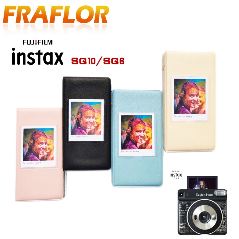 For FujiFilm Instax Square SQ6 SQ10 SQ20 Camera SP-3 Printer Film Photos  Paper 64 Pockets Photo Book Album Storage PU leather