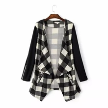 2016 New Women’s Fashion Casual Regular Autumn Winter Coat Female Autumn Plaid Fall Outerwear for Women Coat Plus Large Size hot