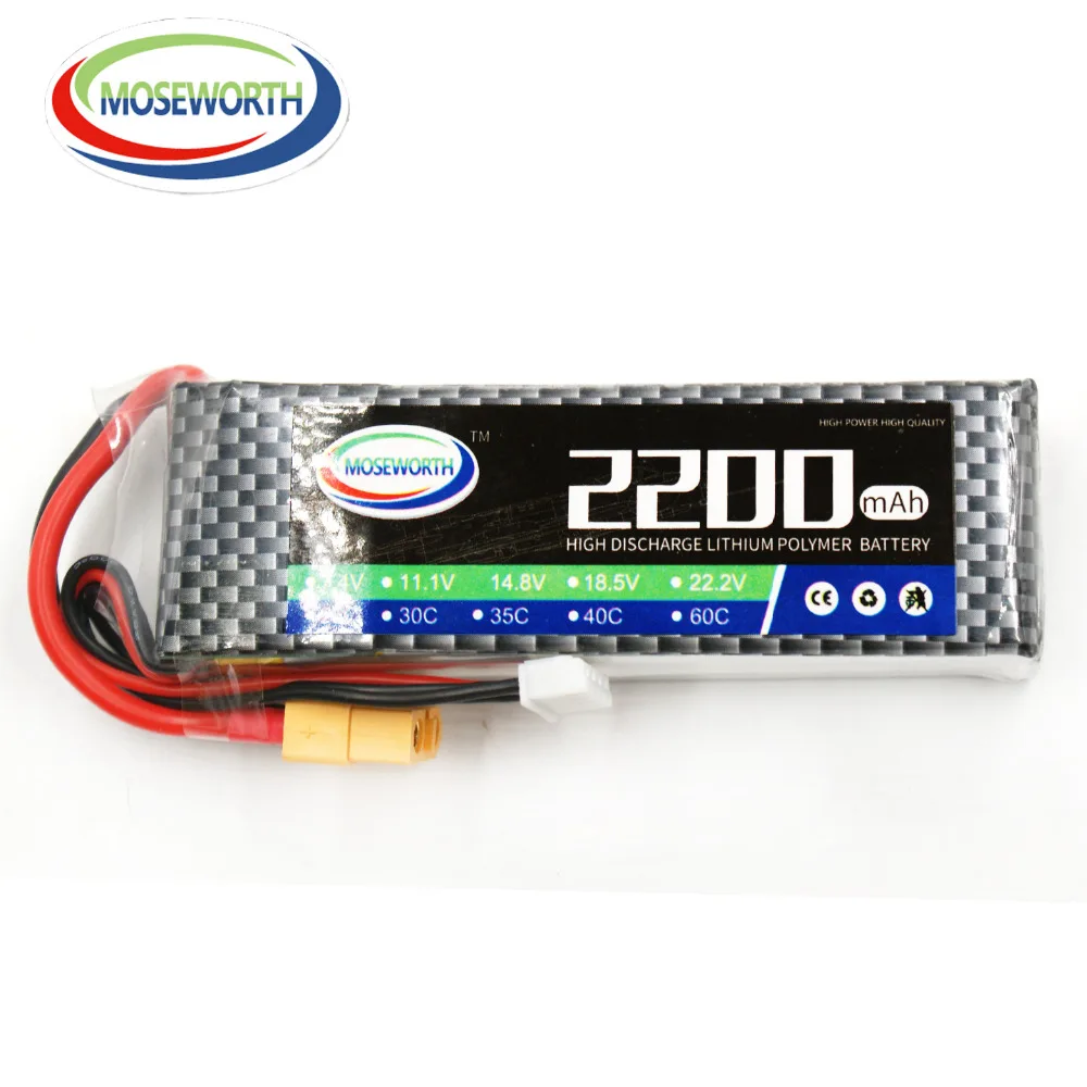 MOSEWORTH 3S 11,1 v 2200mAh 25C RC Lipo батарея для вертолета автомобиля лодки квадрокоптера батарея Акку