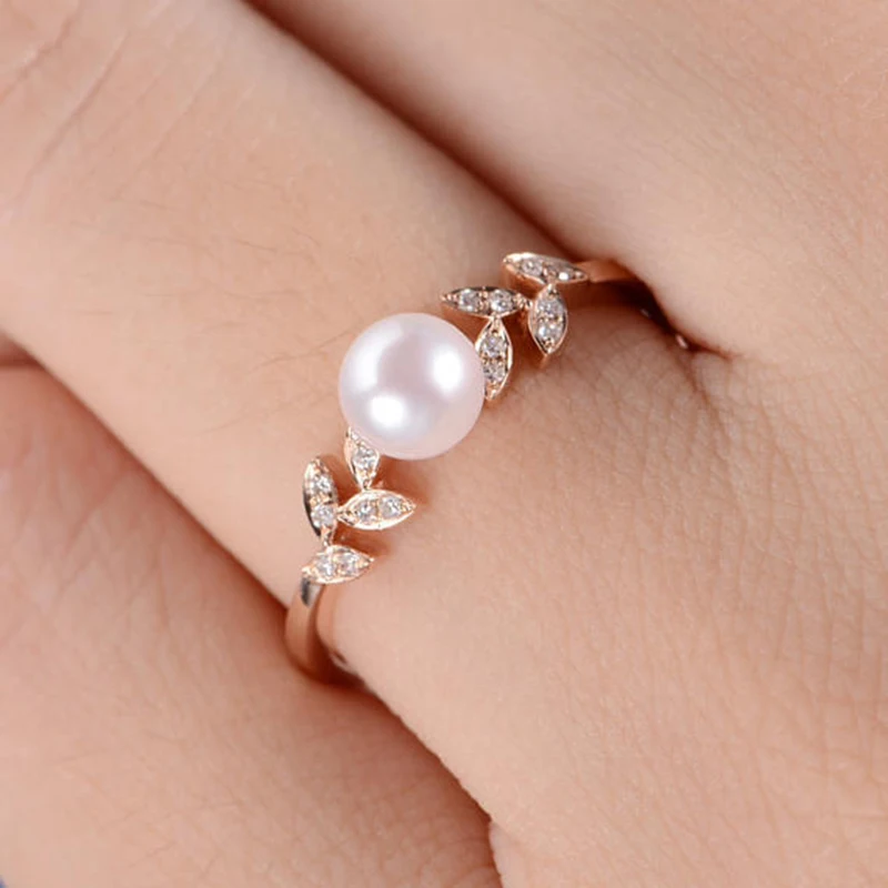 Rose Gold Moonstone Ring Twilight Wedding Party Rings for Women Jewelry Couple Love Ring Women Accessories Anillos B3D124