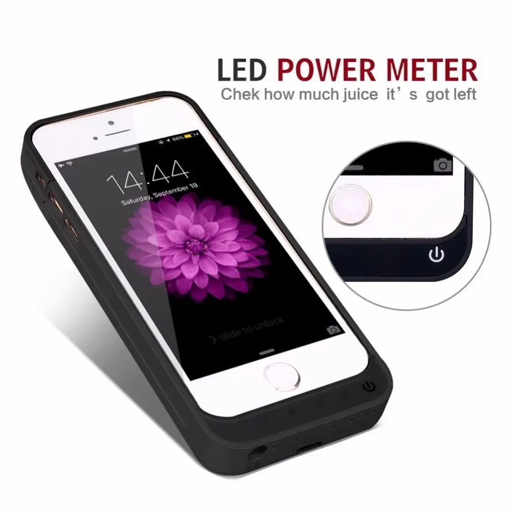 New External Battery Charger Portable Power Bank Cover Case For iPhone