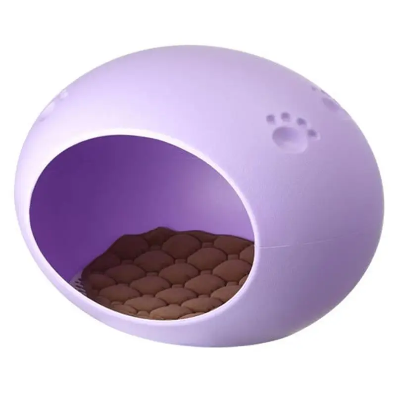 В форме яйца домик для питомца в спальню может быть зафиксирован клетка пластиковая морская свинка дом хомяк спальня Кошка Собака Щенок голова спальня - Цвет: Фиолетовый