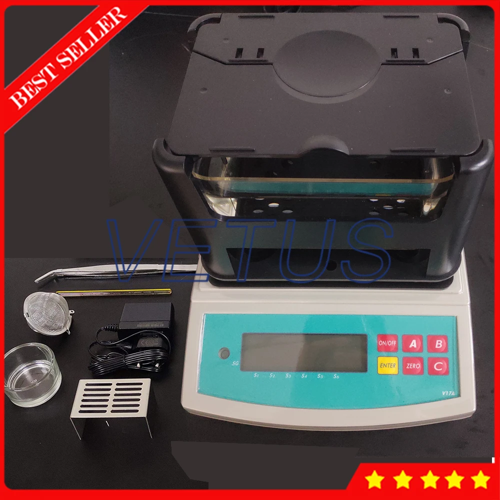 

Solid Density Meter Tester Densitometer DH-300 Electronic Density Measuring Instrument With 300g Maximum Weighing Densimeter