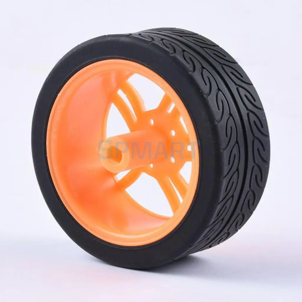 2pcs Rubber Tire TT Motor Car Wheel Smart Car Wheel for Robot Car RC Model Car Kids DIY Toy Car accessories