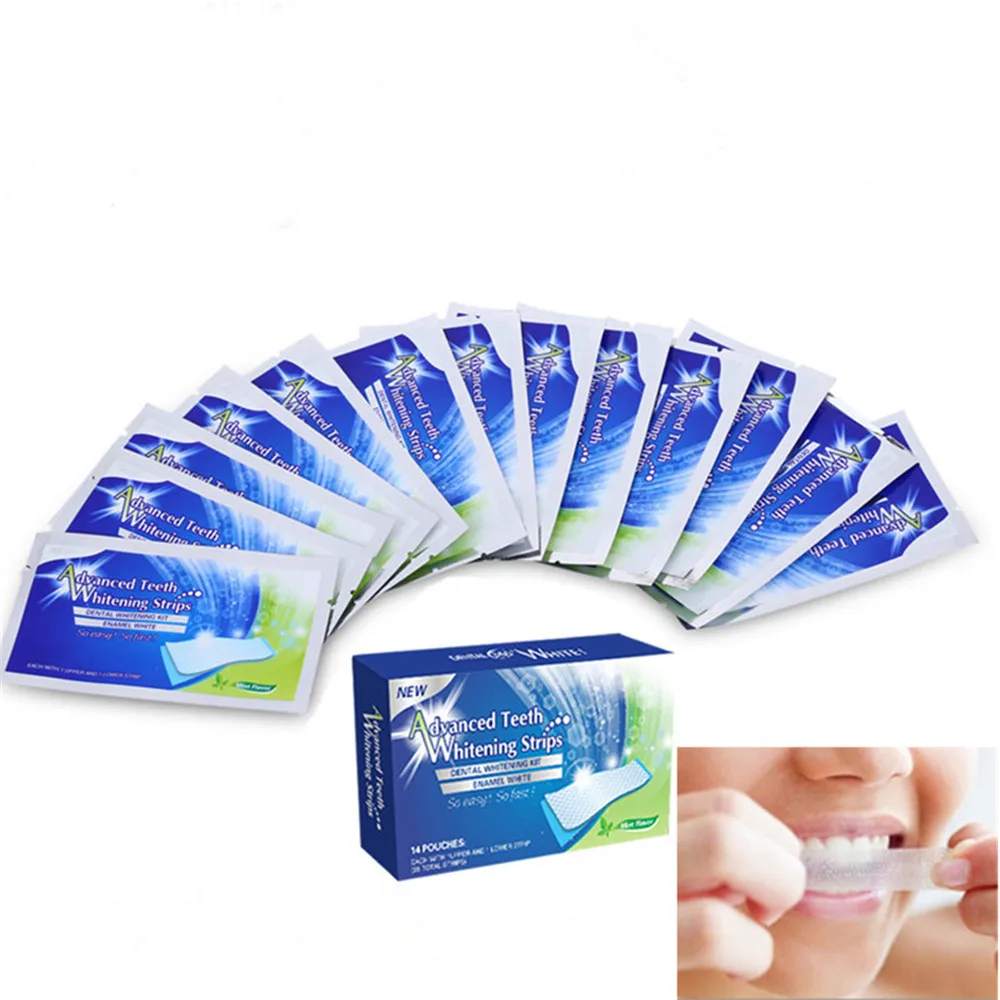 

28Pcs/14Pair Tooth Whitening Strip Dental Home Use dental care teeth whitening gel strip