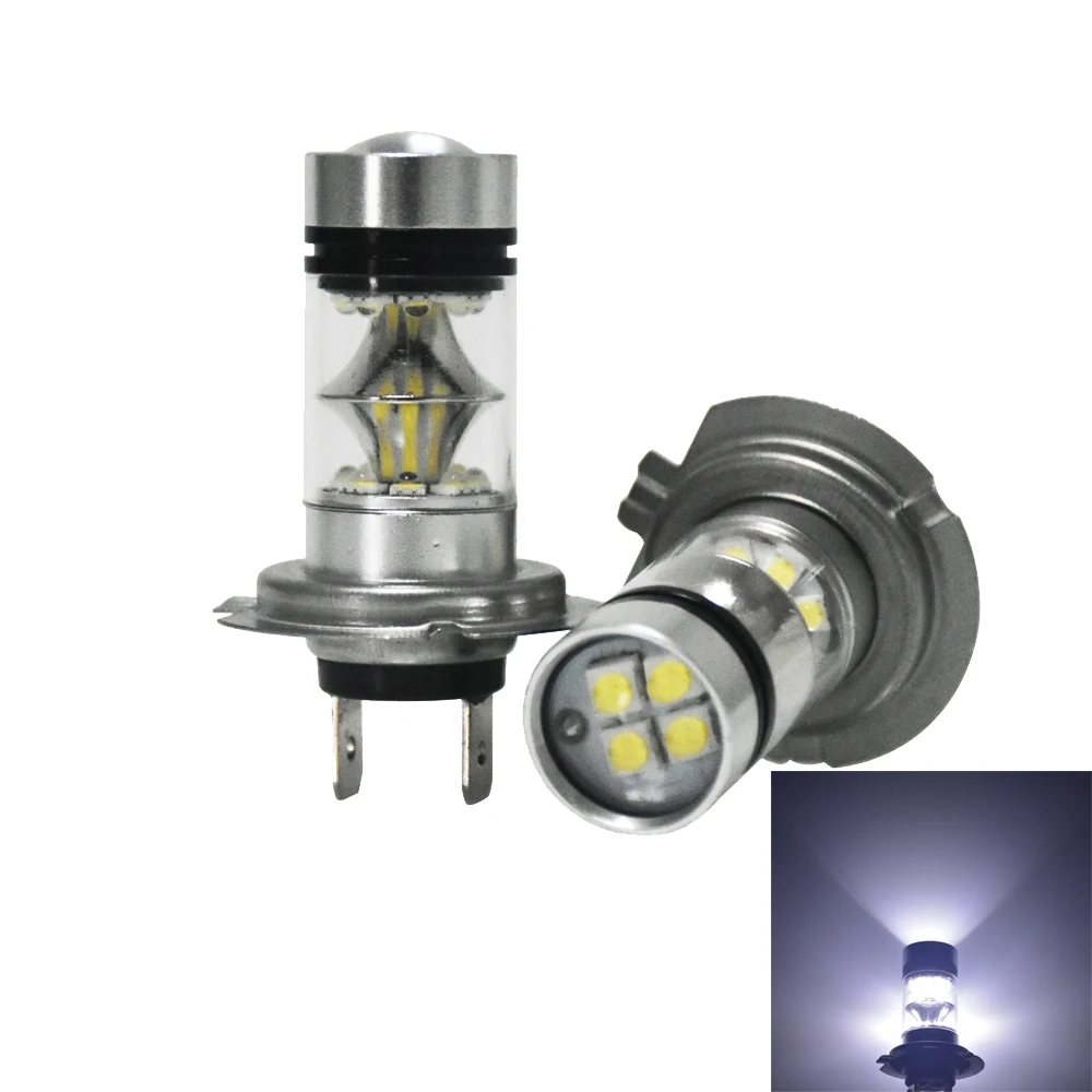 

2pcs 100W H7 LED Light 20 SMD Car Fog Lamp DC 12V~24V 360 Degree White For BMW E34 E39 E60 E82 E90 E92 E93 F10 F20 F30 X5 E53