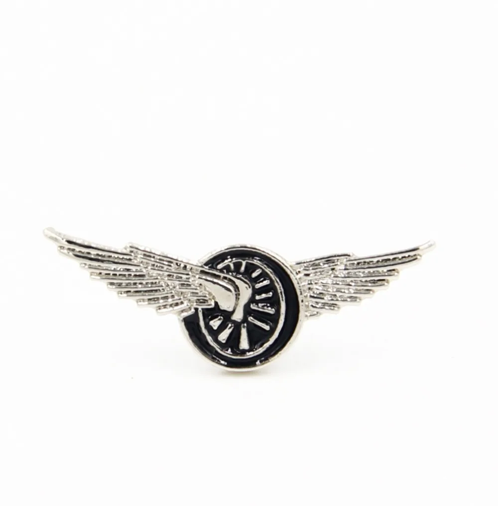 Wheel with Wings Metal Enamel Pin Badge Brooch Racing Winged Wheel
