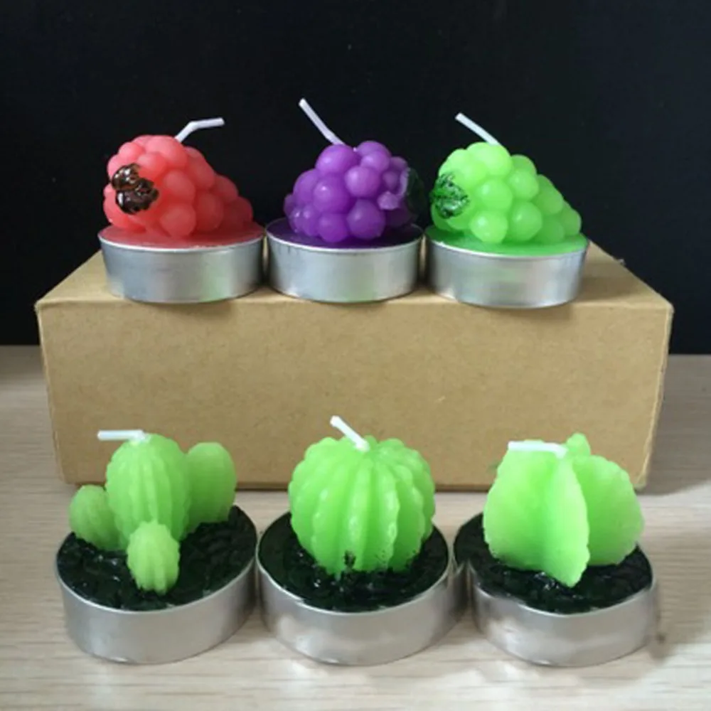 

Mini Cactus Candles For Birthday party decor wedding Decoration Artificial Green Plants Candle Decoration Scented Candles