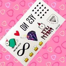 1PC Bow Japan Harajuku Fake Flash Temporary Tattoo Kids Body Art Arm Face Hand Tatoo Sticker HAQX22 Diamonds Heart School Tattoo