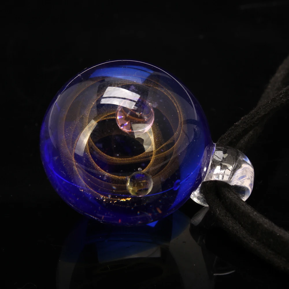 Lamp work beads 1PCS Dia 23MM Round Fantastic Starry Milky Way shape Hand made glass Pendant DIY Jewelry making